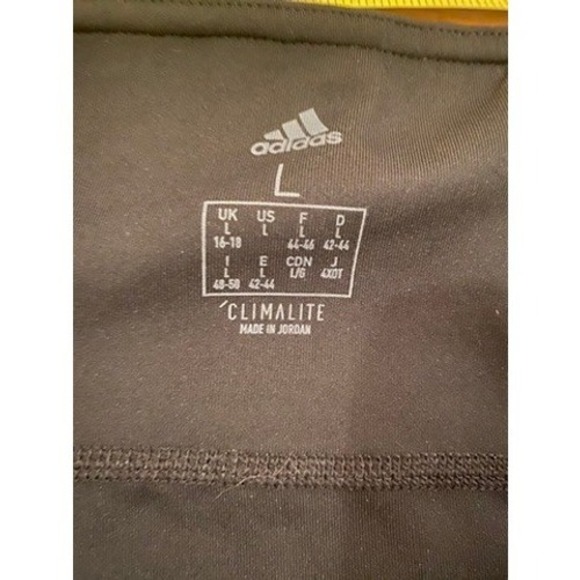 Adidas Women Climalite Black Athletic Leggings With 3 Stripes Size L - Picture 4 of 5